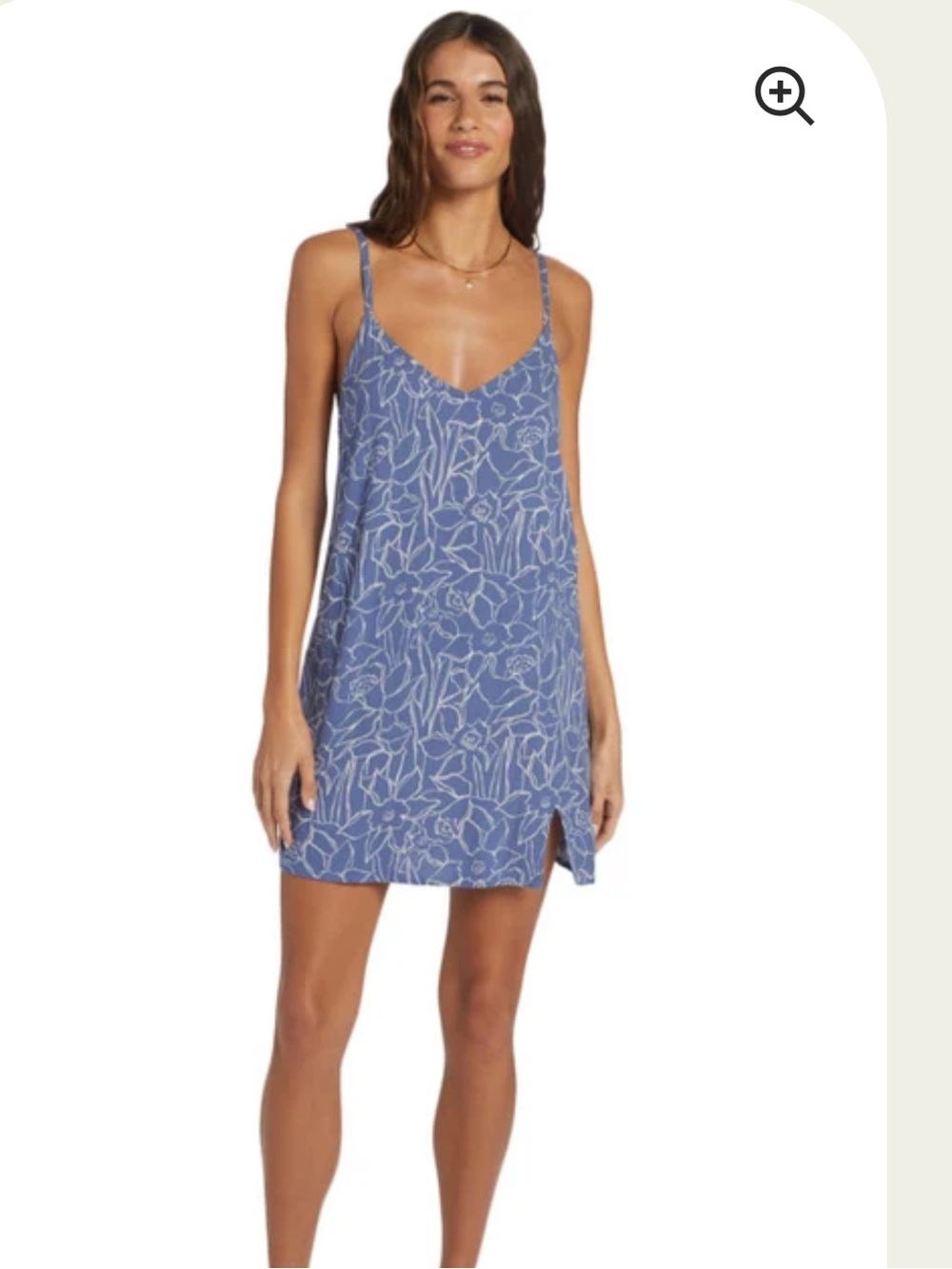 Roxy Daytrip Mini V-Neck Slip Dress - Bijou Bue Linear Floral XS NWT